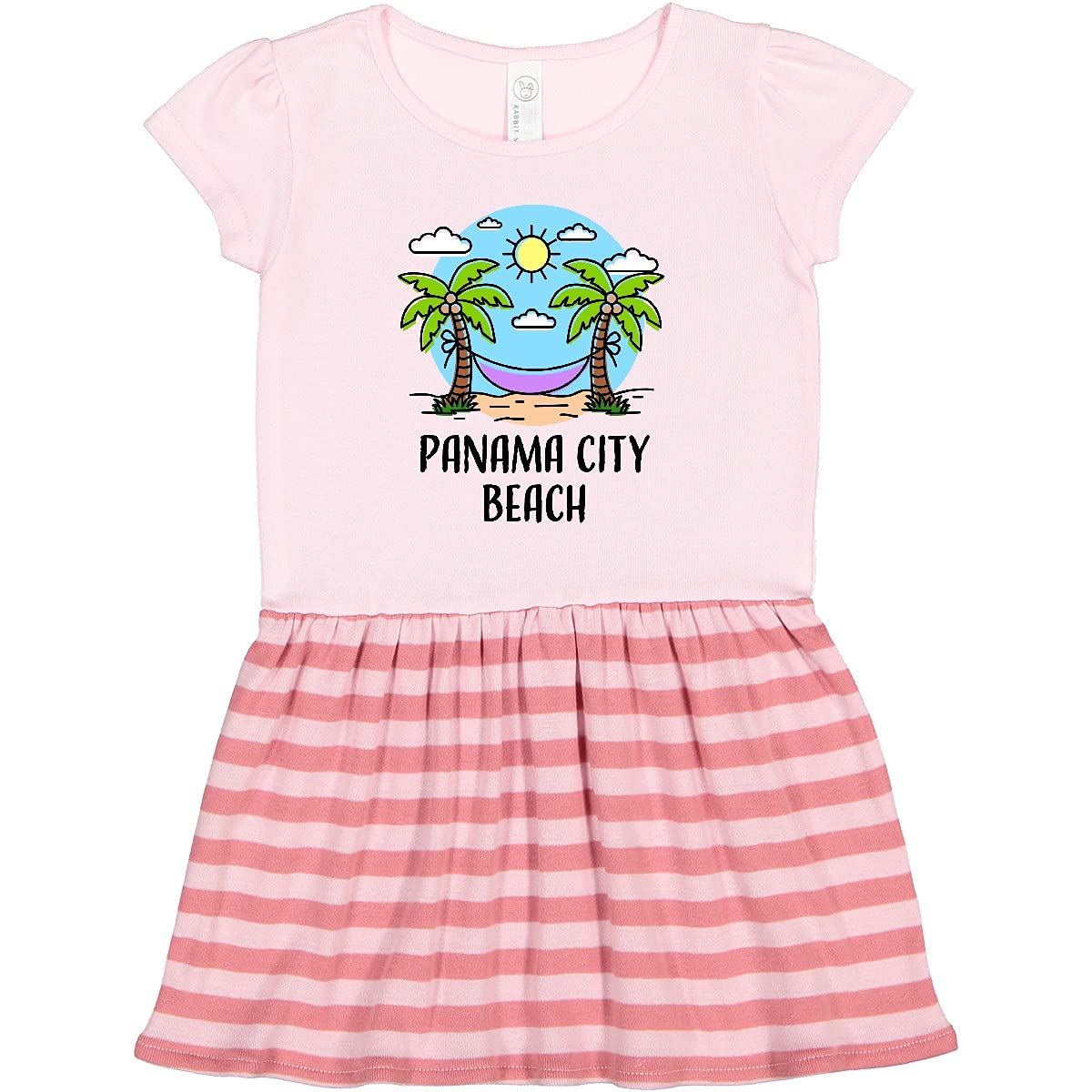 Inktastic Summer Vacation in Panama City Beach Toddler Dress - Cute Girls' Floral Short Sleeve Outfit for Beach, Travel & Family Photos