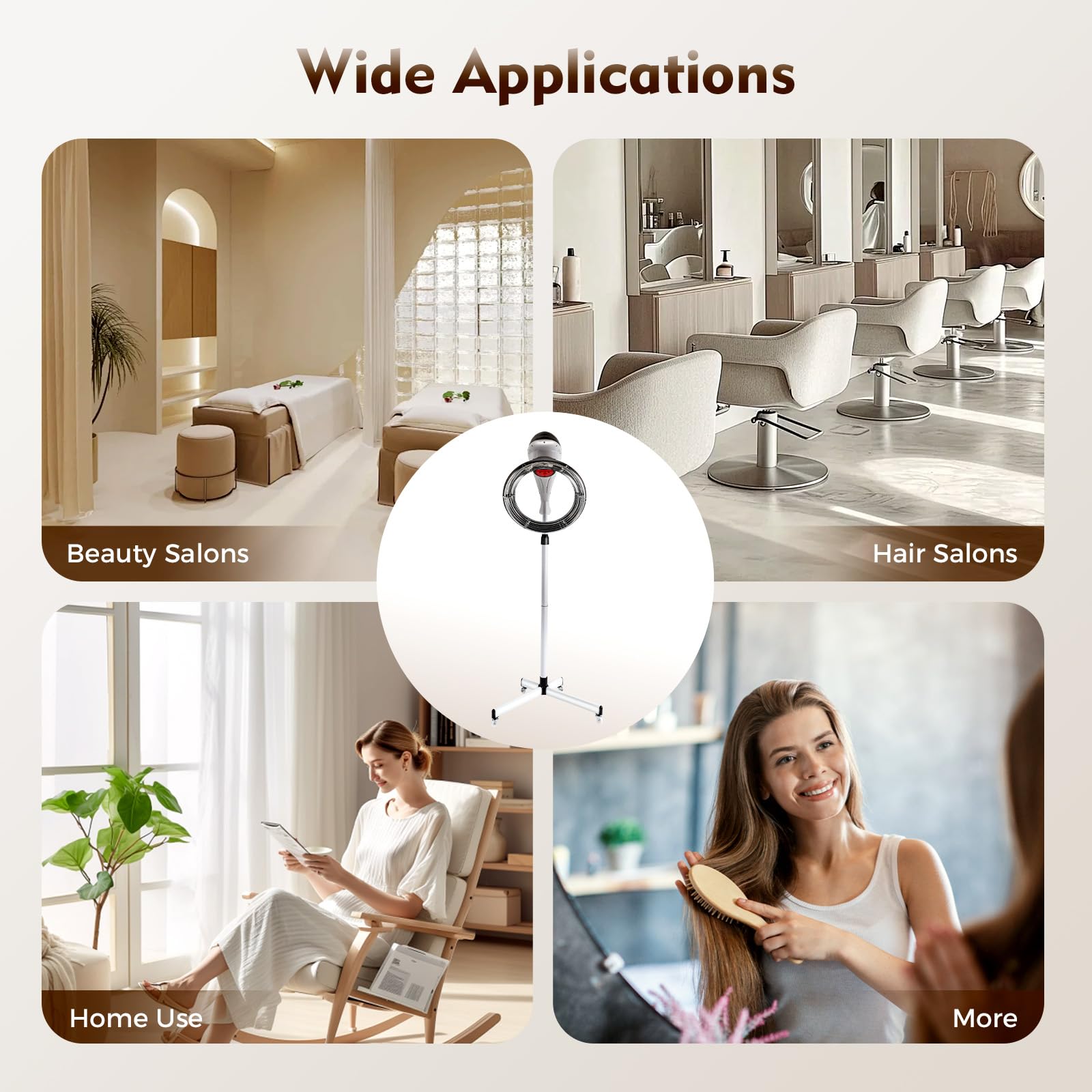 YIYIBYUS Professional Rotating Hair Dryer - Salon-Grade Hair Processor for Dyeing, Oil Treatment, Drying & Styling | Perfect for Salon, SPA & Home Use (Grey)