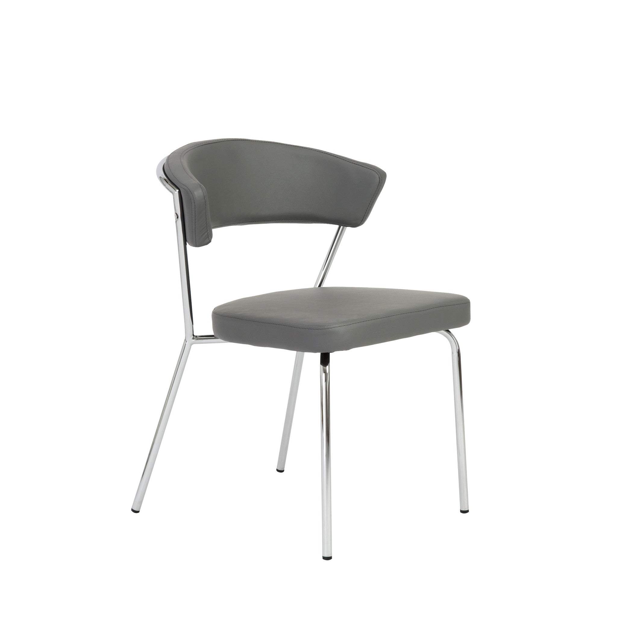 Draco Dining Chair with Chrome Legs - Modern Kitchen & Dining Room Furniture for Home & Restaurant Use