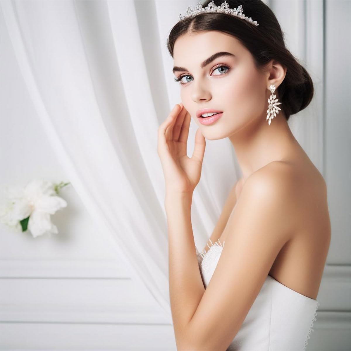 Sparkling Rhinestone Statement Earrings for Women - Elegant Crystal Drop Dangle Earrings, Teardrop Chandelier Design for Prom, Wedding & Bridal Events | Perfect for Evening Parties, Date Nights & Special Occasions