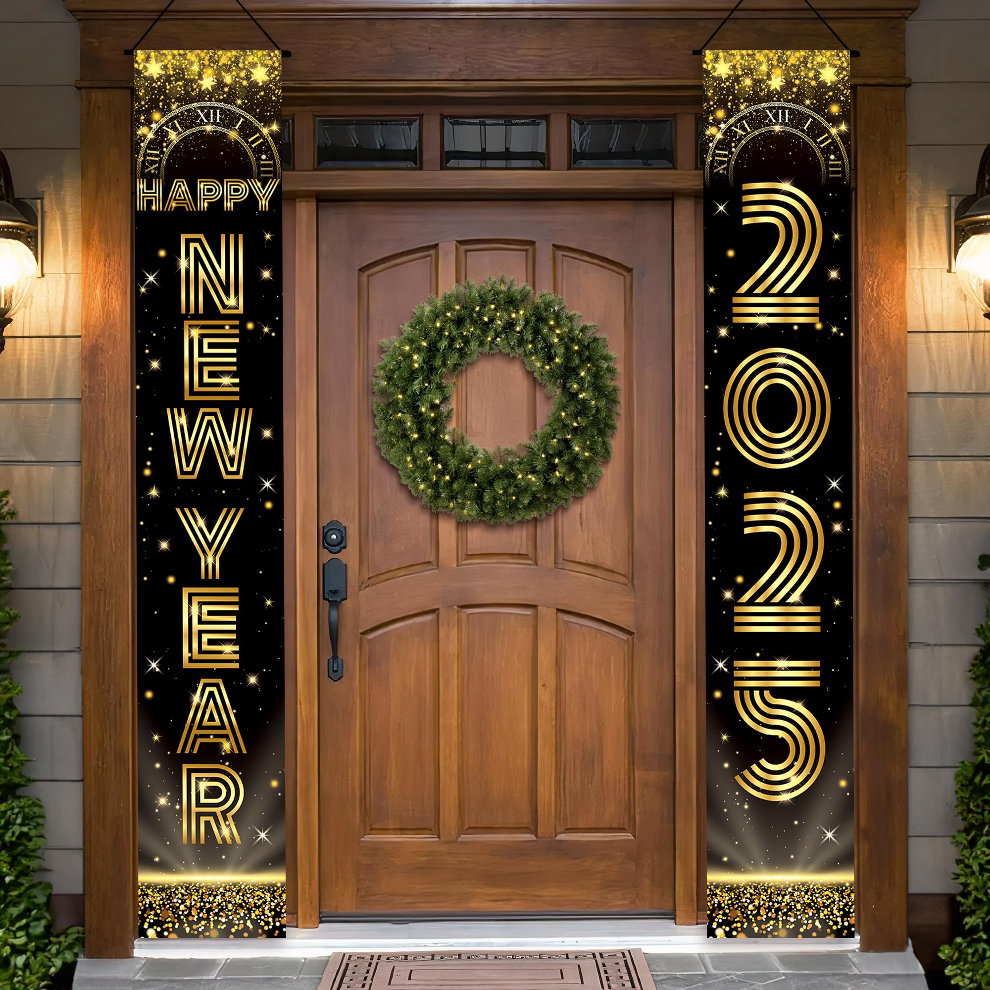 KatchOn 2025 Happy New Year Banner - Large 72x12 Inch New Year Decorations for Door & Wall | 2025 New Year's Eve Party Supplies | Perfect for Home, Office & Holiday Celebrations