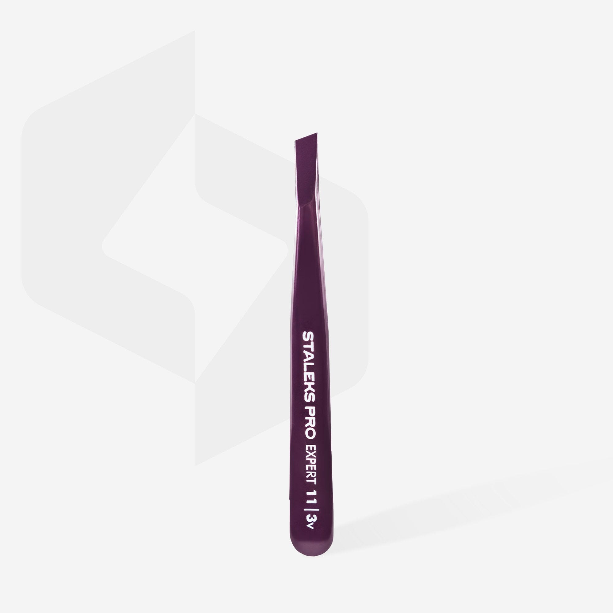 Staleks Expert 11 Wide Slant Eyebrow Tweezers - Violet | Precision Grooming for Perfect Brows at Home or Salon