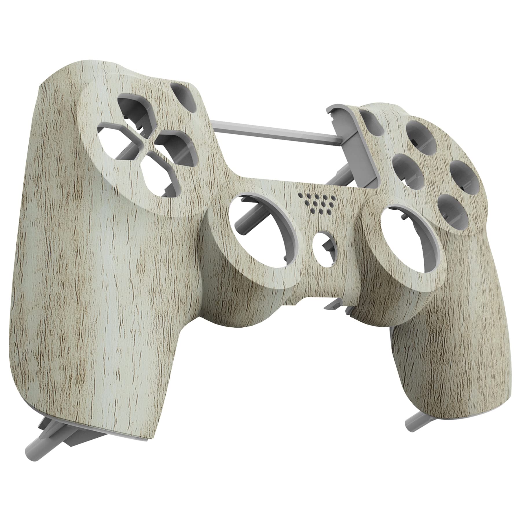 eXtremeRate Pine Wood Grain Soft Touch Grip Front Housing Shell Faceplate Cover for PS4 Slim/Pro Controller (JDM-040/050/055) - Durable & Ergonomic Design for Enhanced Gaming Comfort - Perfect for Long Gaming Sessions & Custom Controller Builds