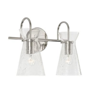Misha Polished Nickel Vanity Light - Modern Bathroom Mirror Lighting Fixture for Makeup & Shaving | Dimmable LED Vanity Light with Adjustable Brightness