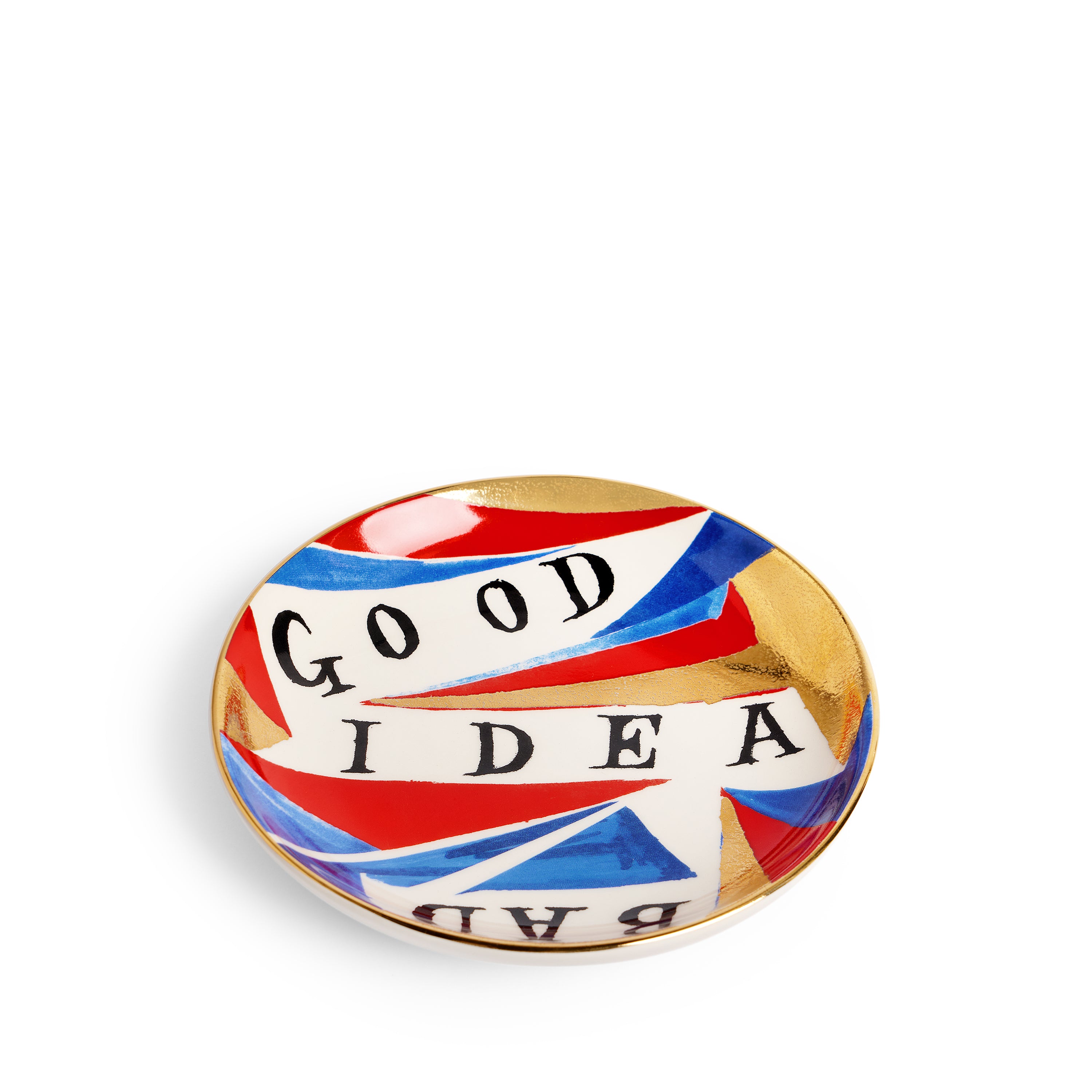Ruan Hoffmann Good/Bad Idea Plate - Unique Ceramic Dish for Home Decor, Gift Giving & Artistic Display | Perfect for Kitchens, Dining Rooms & Modern Interior Design