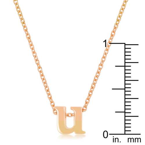 Rose Gold Initial U Pendant Necklace for Women - Personalized Jewelry Gift for Her - Perfect for Birthdays, Anniversaries & Special Occasions