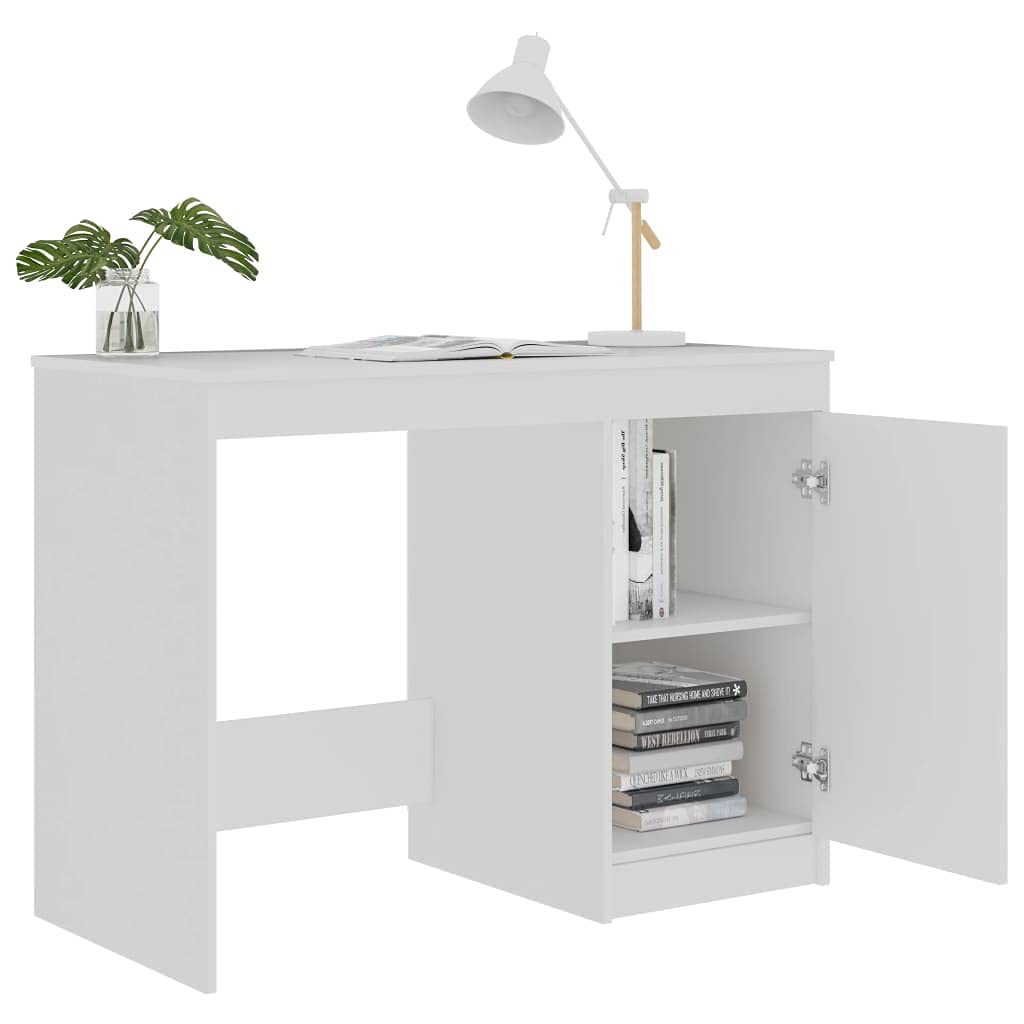 Modern Home Office Computer Desk with Storage Shelf & Spacious Work Surface - 39.4