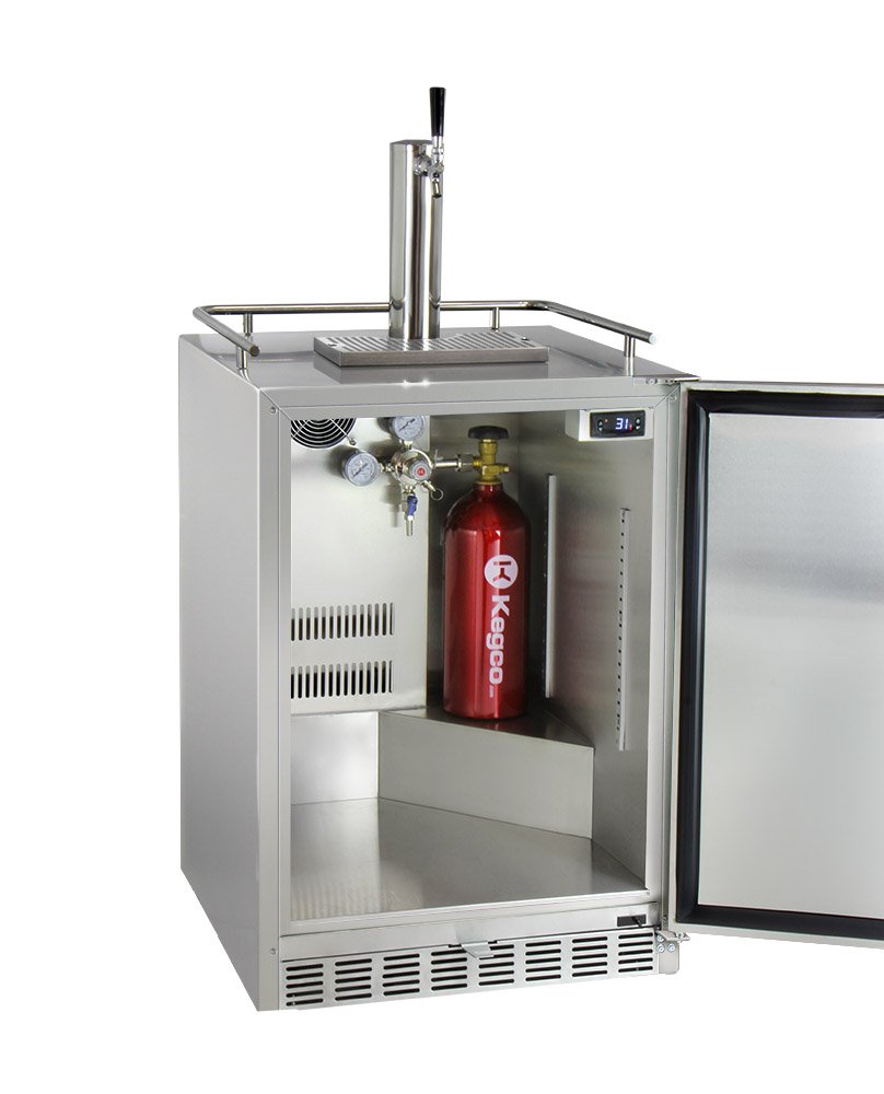 Kegco 3PB5-RED 5 lb Aluminum CO2 Tank with Electric Red Epoxy Finish - Home Brewing, Soda Dispensing & Draft Beer System Accessory