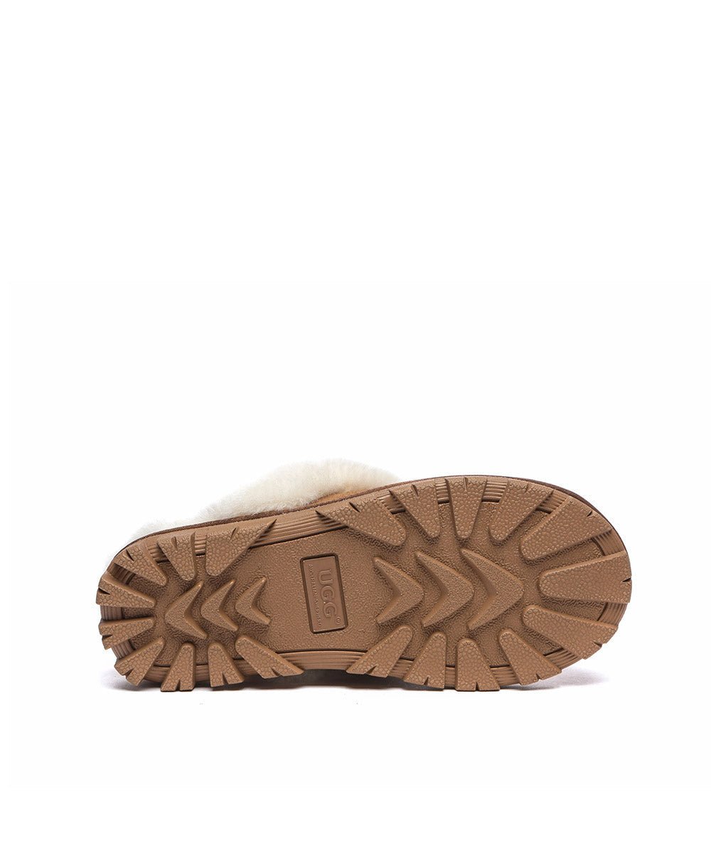Women's UGG Banded Scuff Slippers - Cozy Indoor/Outdoor House Shoes for Winter Comfort - Perfect for Lounging at Home, Running Errands & Travel