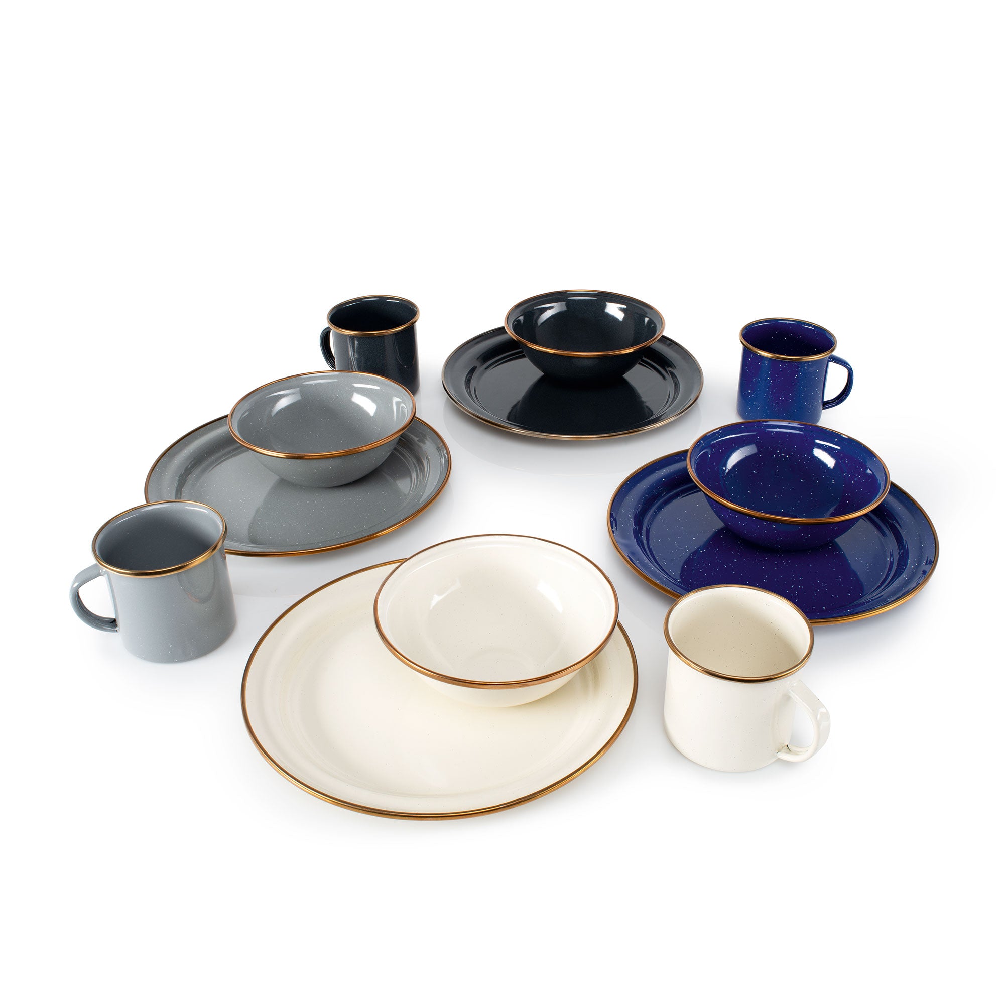 4-Person Enamelware Dining Table Set - Durable & Stylish Outdoor/Indoor Picnic, Camping & Patio Furniture for Family Gatherings