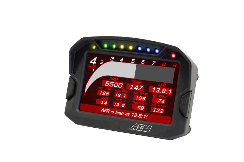 AEM CD-5LG Carbon Fiber Digital Dash Display with Internal 10Hz GPS & Antenna - High-Performance Racing Data Logger for Track, Drift, and Motorsport Applications