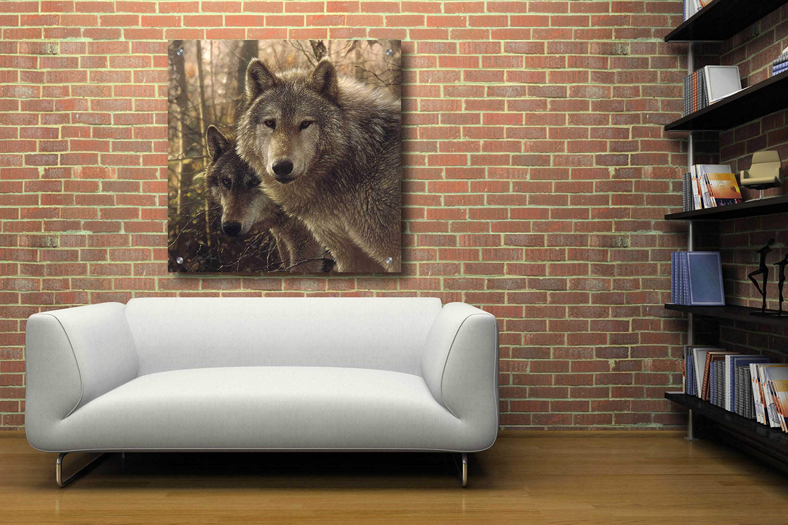 Collin Bogle 'Wood Land Companions' Acrylic Glass Wall Art - 36x36 Inches Modern Nature Painting for Living Room, Bedroom & Office Decor