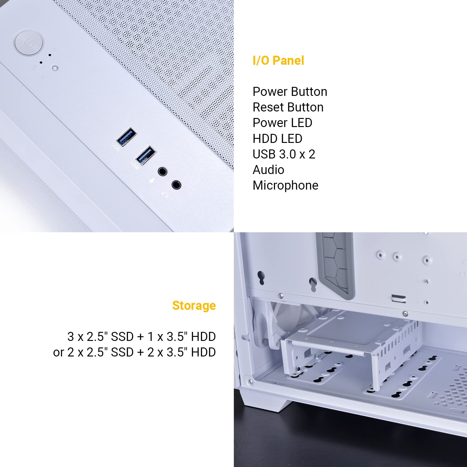 LIAN LI LANCOOL 205M MESH Snow White Micro ATX PC Case - High Airflow RGB Gaming Computer Case with Mesh Front Panel & 2x140mm ARGB PWM Fans, Tempered Glass Mid-Tower Chassis | Perfect for Gaming Rigs, Streaming Setups & Home Office Workstations