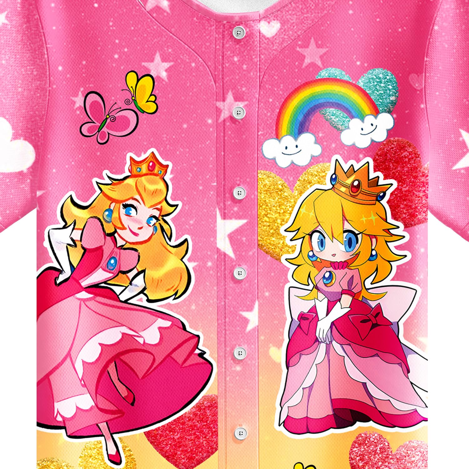 Girls Baseball Jersey Set - Cartoon Princess Printed Softball Shirt & Shorts for Kids 4-12 Years | Breathable Mesh Button Down Outfit for Little League Games & Casual Play