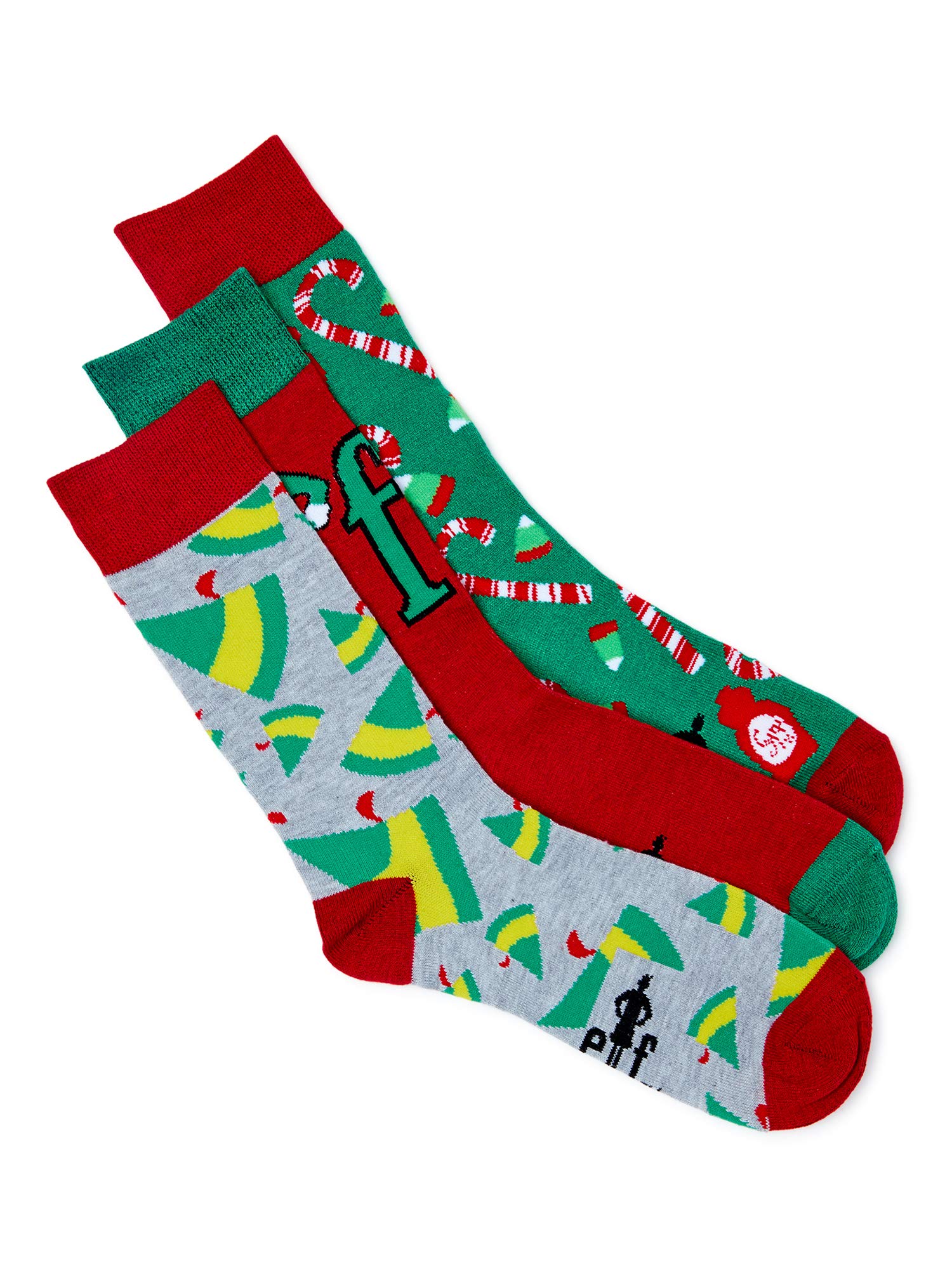 Elf Men's 3 Pack Cotton Crew Socks - Soft Comfortable Athletic Casual Socks for Running, Hiking, Work & Everyday Wear