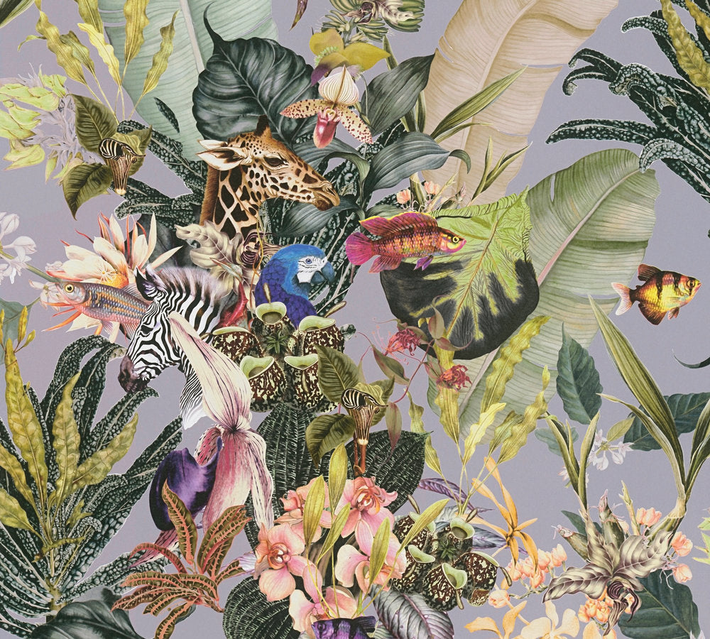 Dream Flowery Tropical Animals Print Fabric - Perfect for DIY Crafts, Home Decor & Fashion Accessories