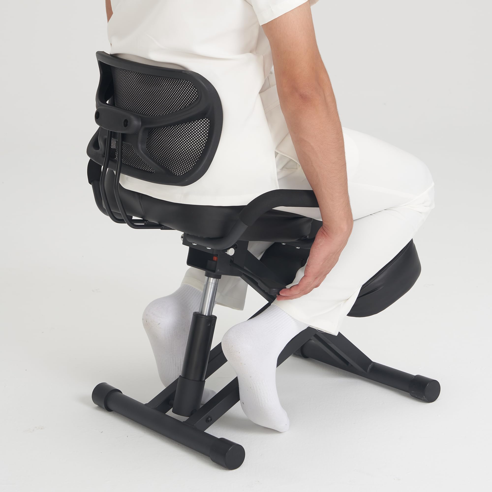 Ergonomic Kneeling Chair with Back Support - Adjustable Posture Correction Stool for Office & Home - Angled Seat Design Improves Spinal Alignment - Perfect for Meditation, Desk Work & Pain Relief
