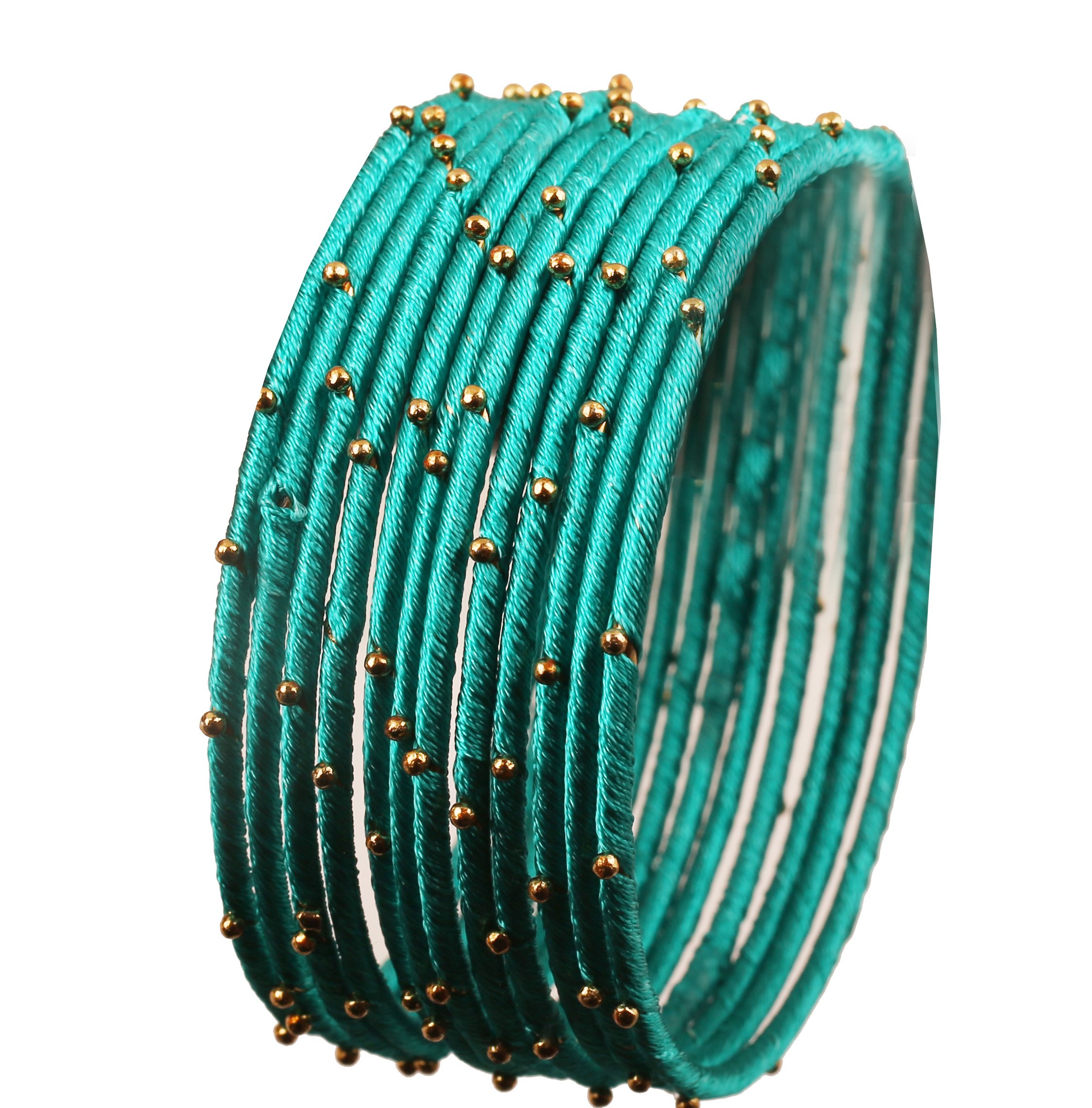 Exotic Indian Bollywood Handwoven Faux Silk Thread Golden Ball Bangles - Mystical Designer Bracelets for Women | Perfect for Festivals, Weddings & Ethnic Fashion