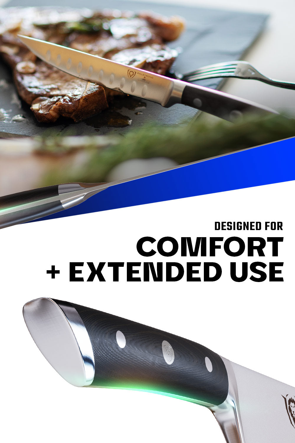 4-Piece Straight Edge Steak Knife Set - Gladiator Series - NSF Certified Professional Kitchen Knives - Dalstrong © - Perfect for Steak Dinners, BBQ Parties & Fine Dining
