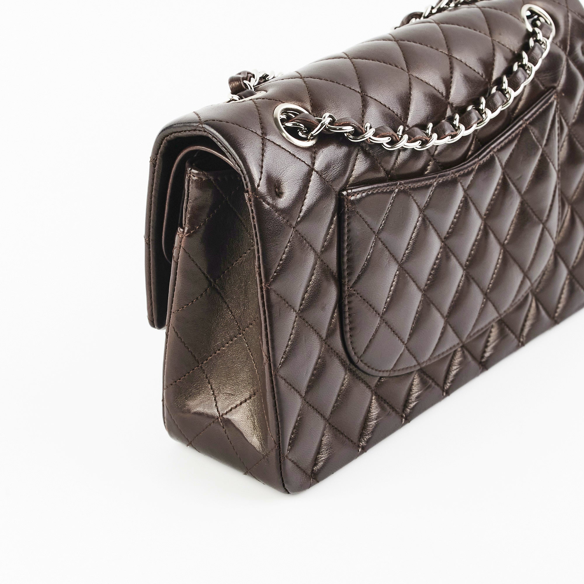 Chanel Medium/Large Classic Double Flap Bag in Dark Chocolate Brown - Luxury Designer Handbag for Women, Perfect for Work, Evening Events & Special Occasions