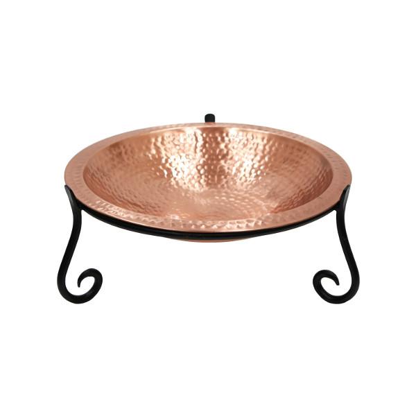 Handmade Hammered Solid Copper Birdbath for Garden - Outdoor Decorative Bird Bath with Rustic Patina Finish - Perfect for Attracting Birds to Your Backyard, Patio or Garden Decor