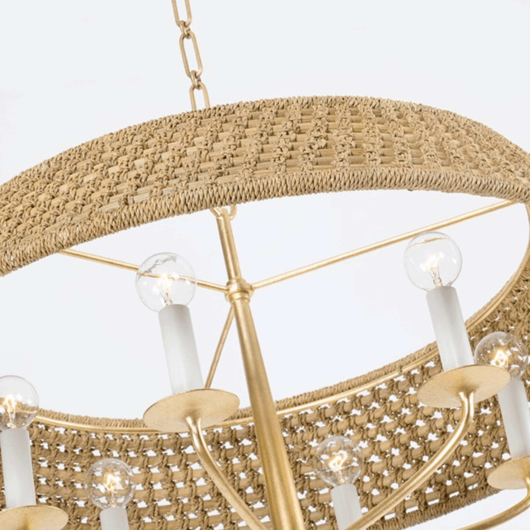 Bradley Natural Woven Chandelier - Handcrafted Rattan Pendant Light Fixture in 2 Sizes (16