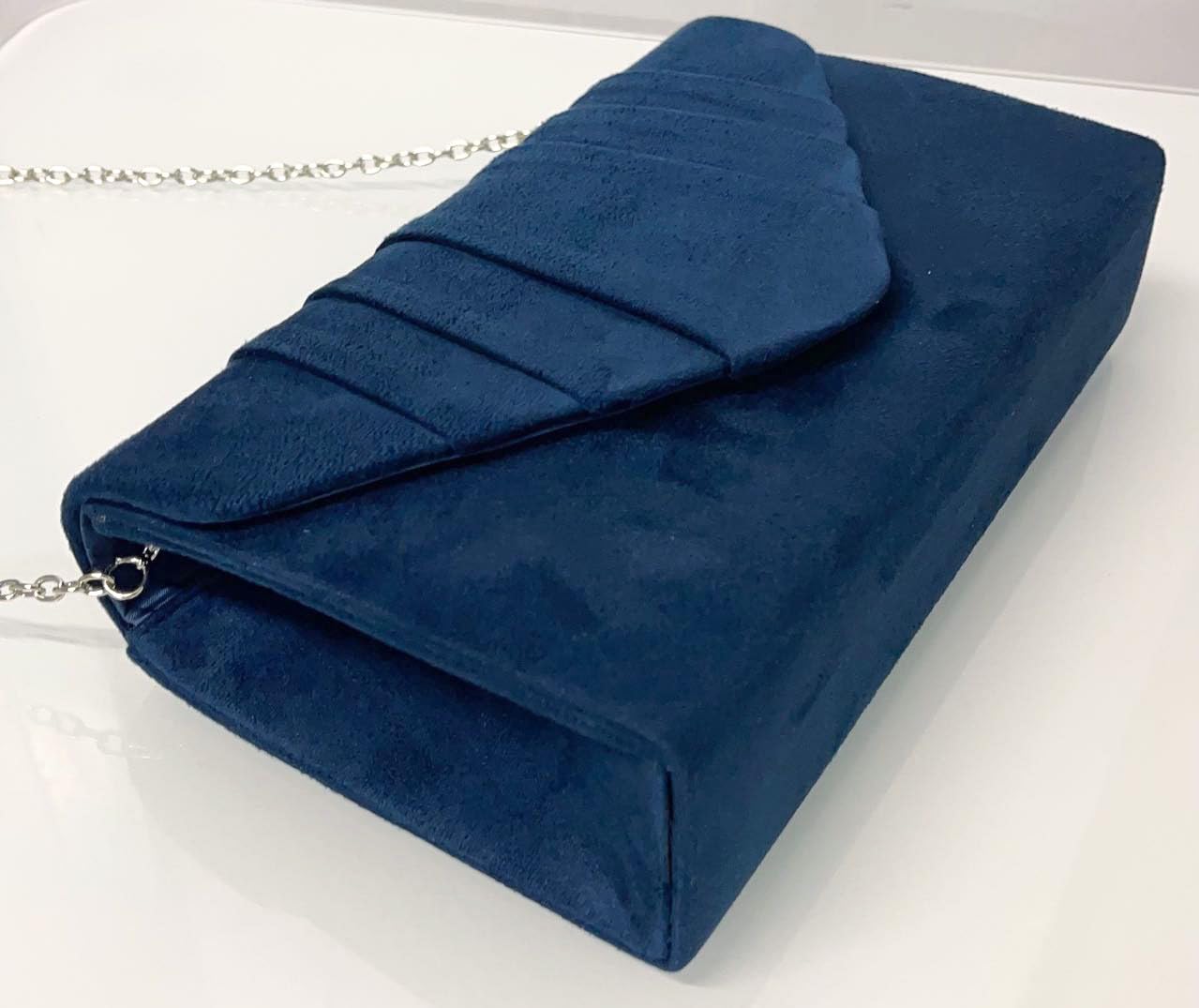 Leah Ward Women's Suede Glitter Clutch Purse - Elegant Wedding & Evening Bag for Parties, Prom, Date Night (Style 308)