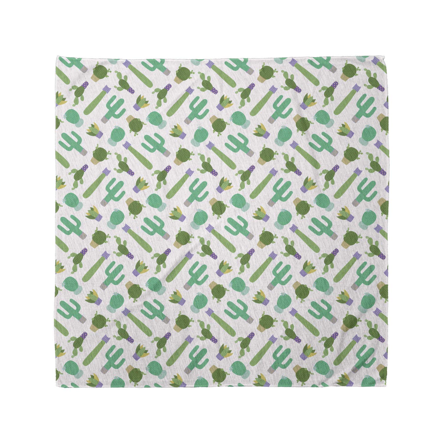 Ambesonne Cactus Bandana - Upside Down Plants Cartoon Print Unisex Head Scarf & Neck Tie for Outdoor Activities, Music Festivals & Summer Fashion