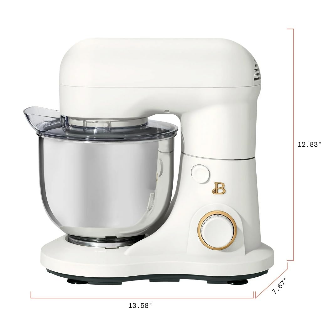 Drew Barrymore Beautiful 3.5 Qt Stand Mixer - Lightweight Powerful Tilt-Head Kitchen Mixer (White Icing) - Perfect for Baking Cakes, Cookies & Dough | Home & Professional Use