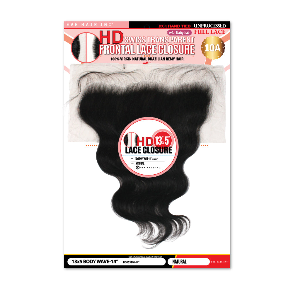 EVE HAIR INC Swiss Lace 13x5 Frontal Closure - Natural Looking Hairline for Glueless Installations | Perfect for Wigs, Weaves & Protective Styling