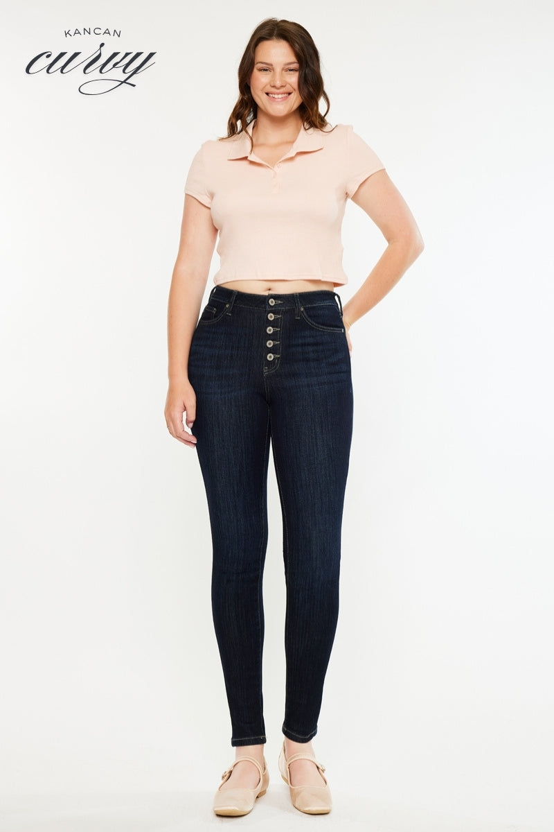 Birdie High Rise Super Skinny Jeans for Women - Curvy Fit Stretch Denim Pants, Comfortable & Flattering for Everyday Wear, Office, and Night Out