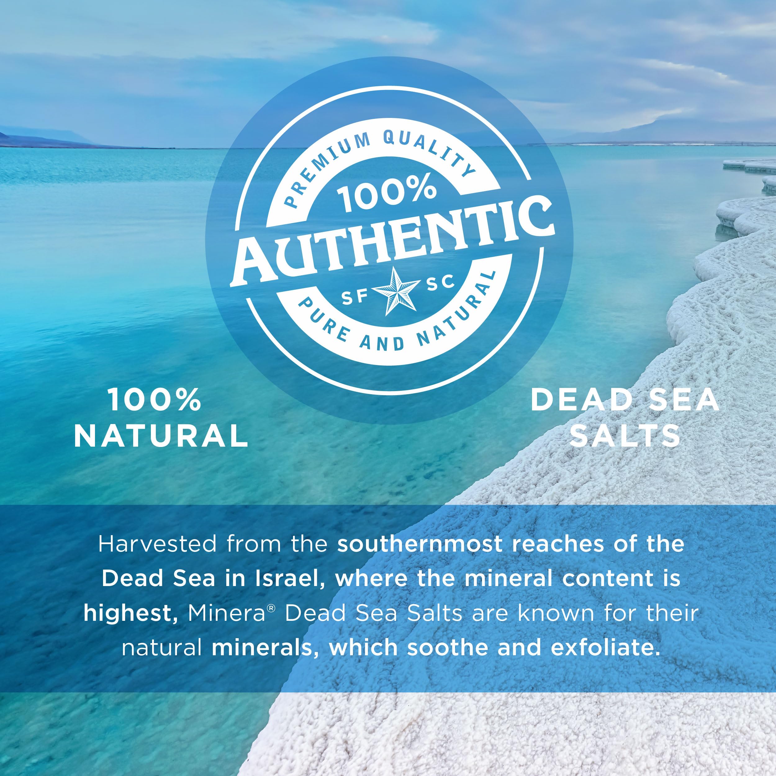 Minera Dead Sea Salt - 57 lbs (3 x 19 lb Bags) Fine Grain Bulk, Pure Unscented Bath Salt for Relaxing Soaks, Skin Care & Detox - Perfect for Spa, Home Bath & Foot Soak Therapy