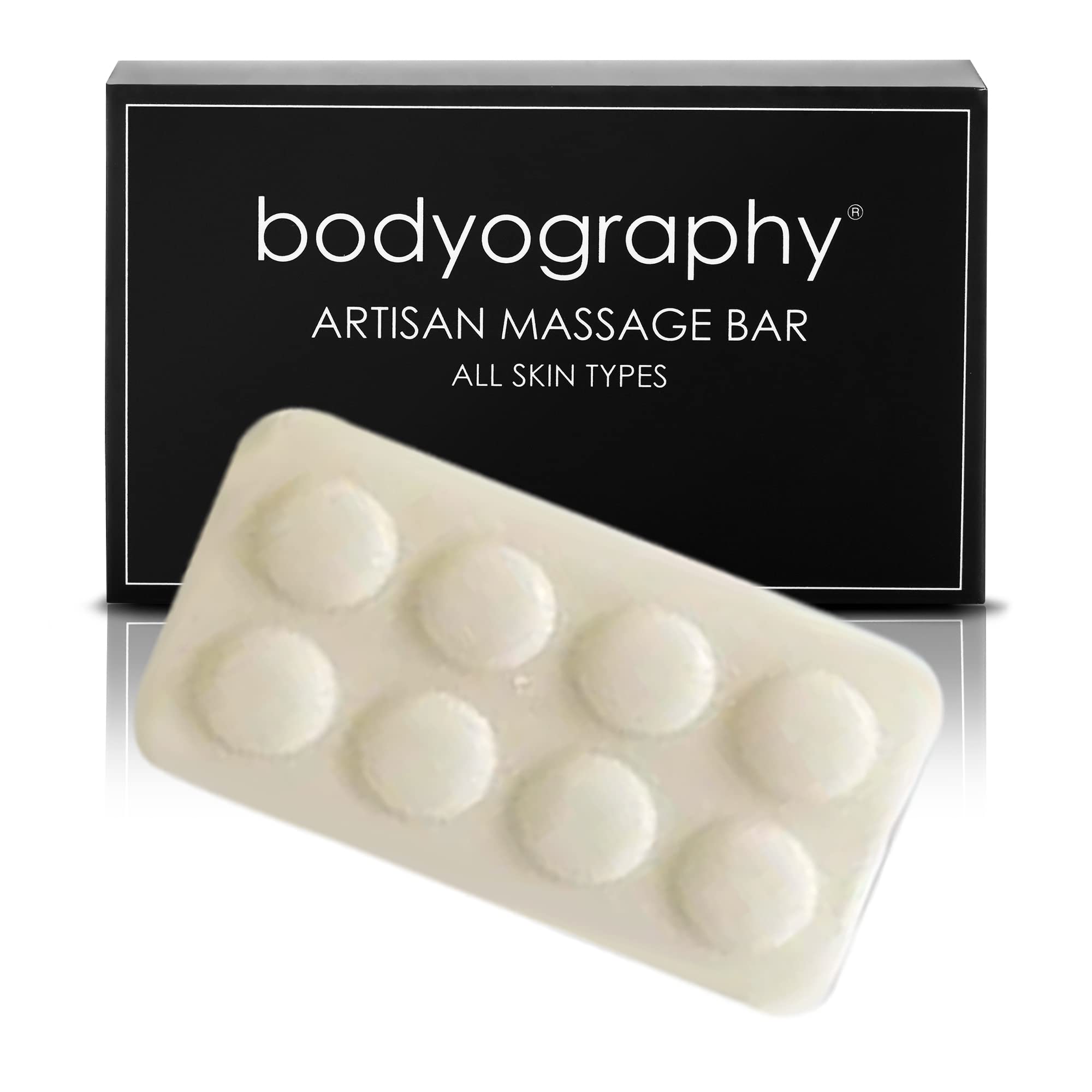 Bodyography Travel Soap Bars - Bulk 50-Pack (1.4oz/40g Each) | Lavender Peppermint Scented Massage Soap | Portable Toiletries for Travel, Camping, Gym & Spa Use