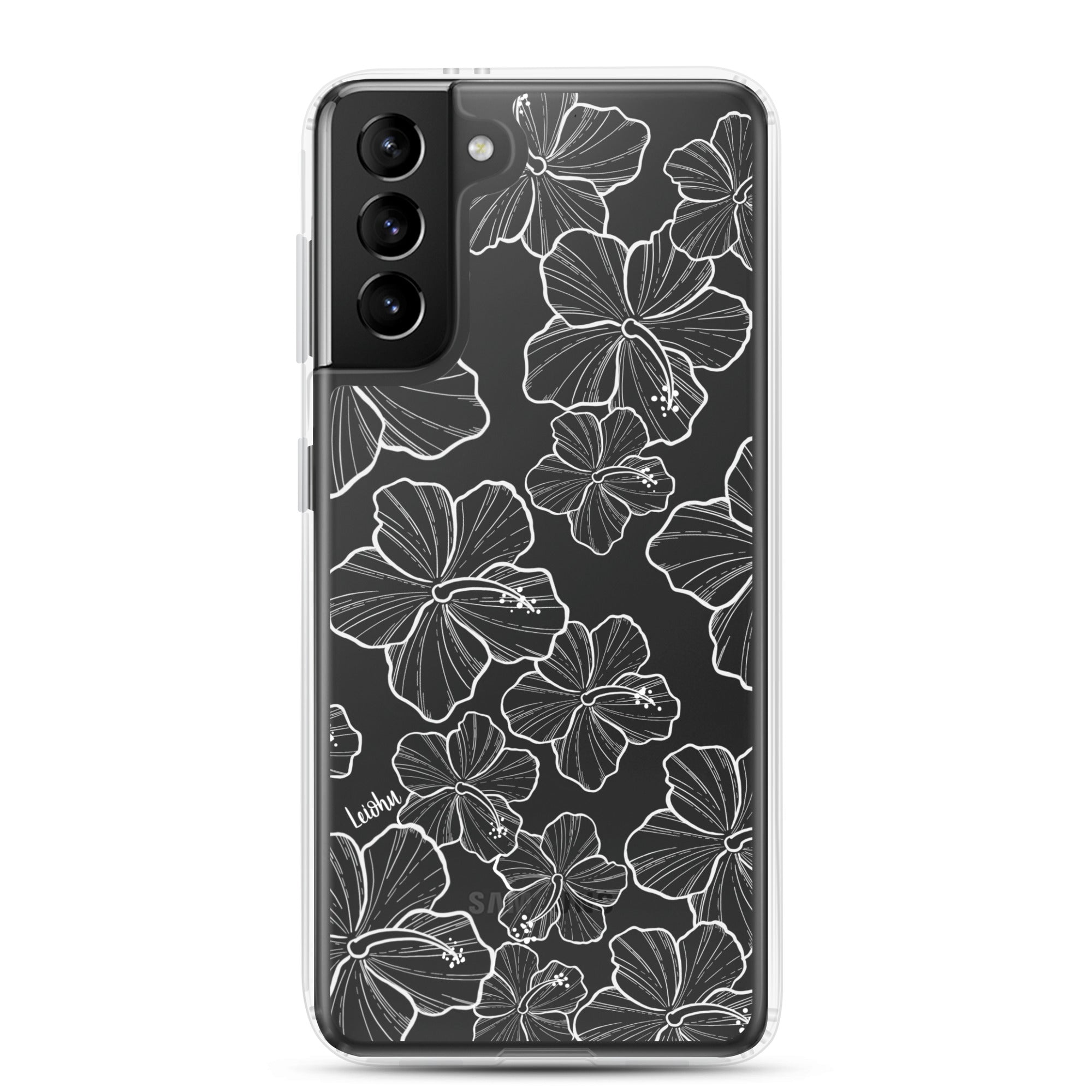 Hibiscus Flower Design Clear Phone Case for Samsung Galaxy S21/S20/Note 20 - Slim Protective Cover with Scratch Resistance - Perfect for Everyday Use, Work, and Travel