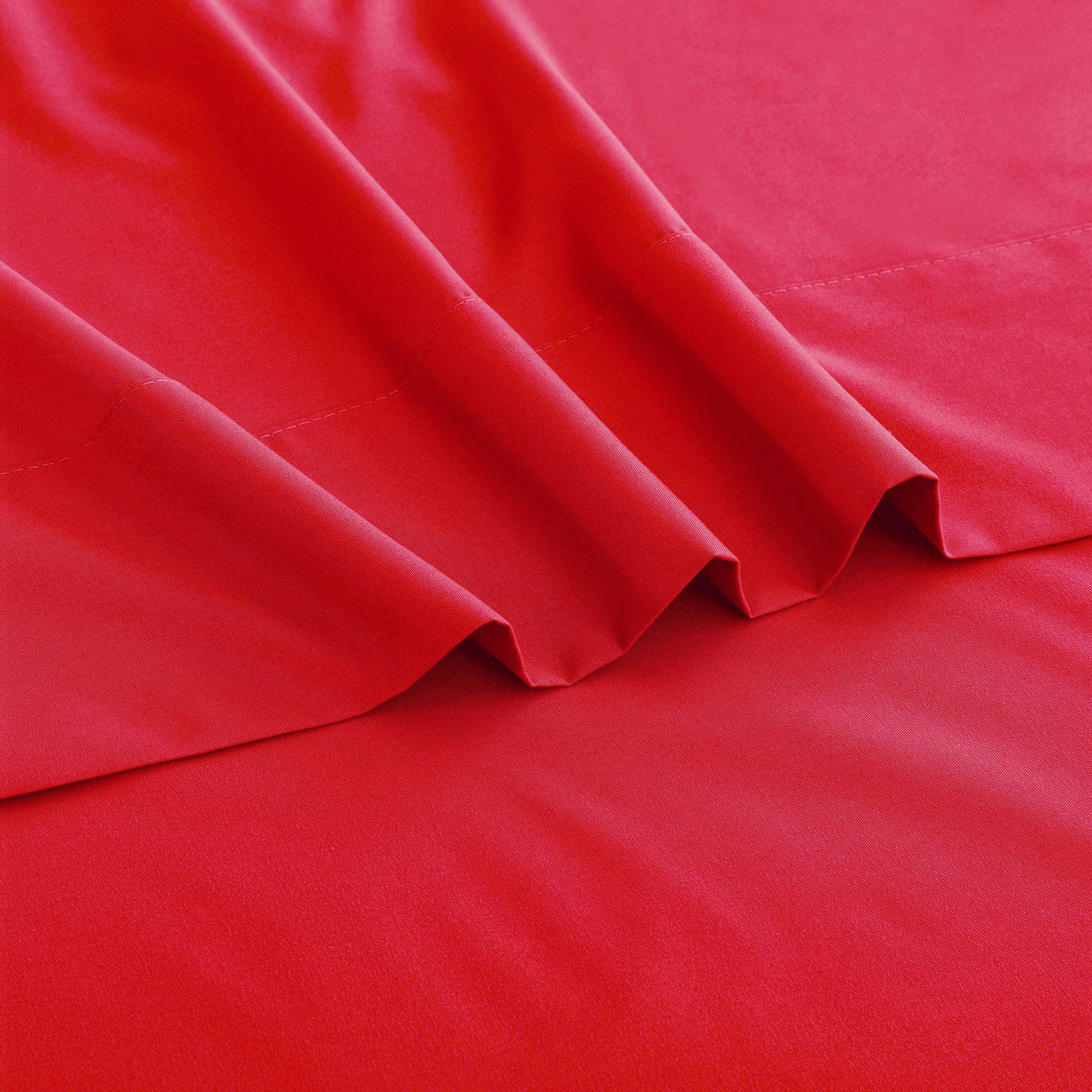 Premium 800 Thread Count Full Size Cotton Flat Sheet - Soft & Breathable Top Bed Sheet - Single Piece (Red) - Perfect for Home, Hotel, or Dorm Room Comfort