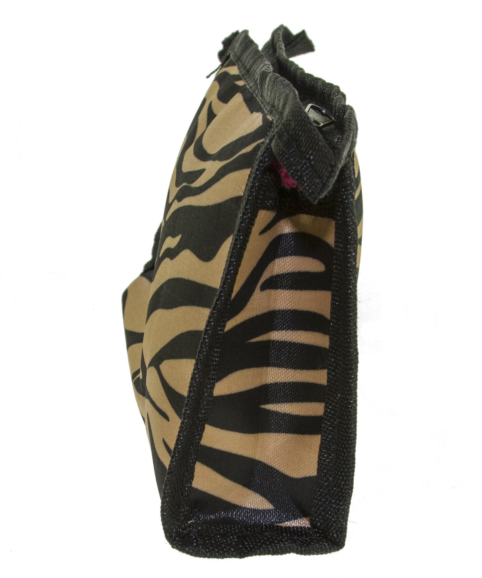 2-Pack Gold Zebra Print Travel Cosmetic Bags - Waterproof Makeup & Toiletry Organizer for Women - Lightweight & Durable for Vacation, Gym, and Daily Use