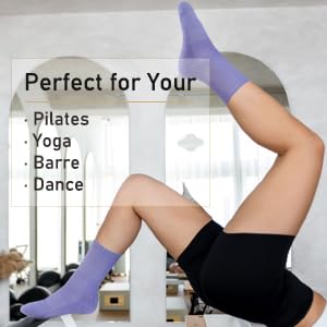 Joyou 4-Pack Non-Slip Pilates Grip Socks for Women - Anti-Slip Yoga & Barre Socks with Sticky Soles, Breathable Workout Socks for Gym, Dance, Ballet and Home Exercise
