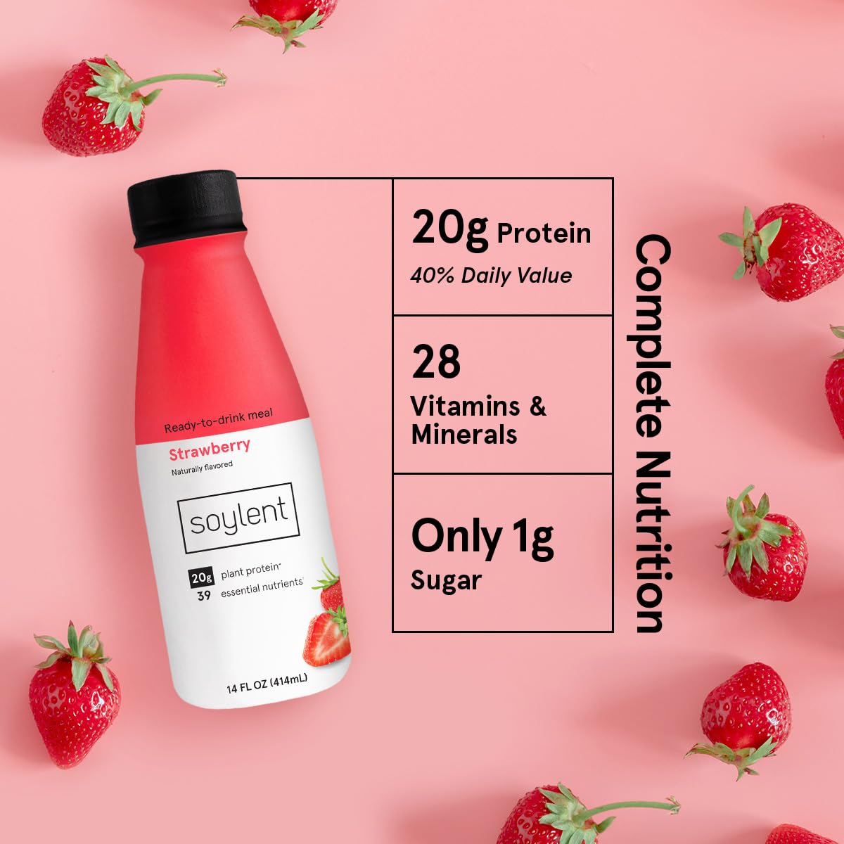 Soylent Meal Replacement Shake Banana Split Bundle - Creamy Chocolate, Banana & Strawberry Flavors, 14oz (36 Bottles) | High Protein Vegan Shakes for Weight Loss, Busy Professionals & On-the-Go Nutrition