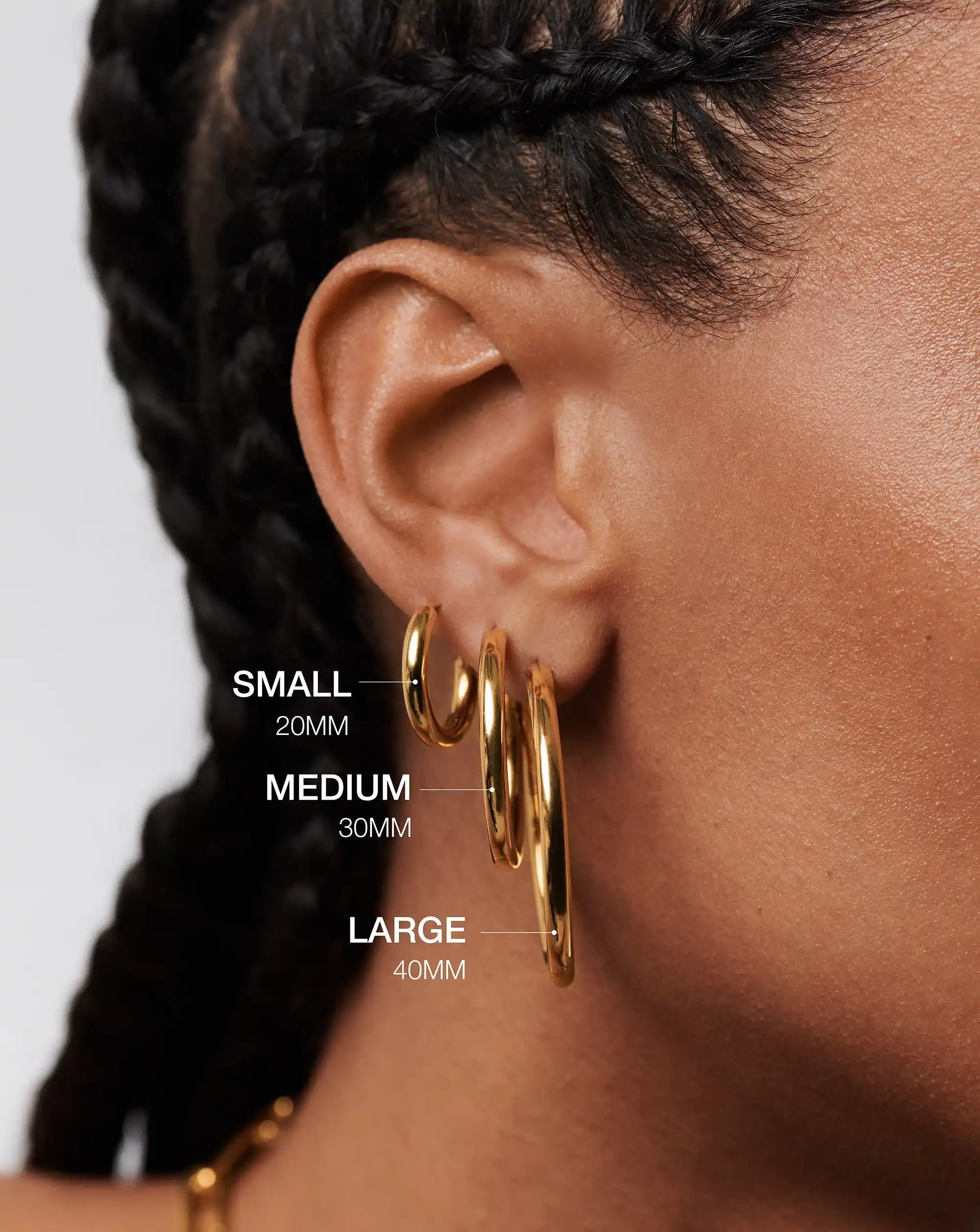 Classic 18k Gold Plated Medium Hoop Earrings for Women - Trendy Tunnel Hoop Earrings for Everyday Wear & Special Occasions