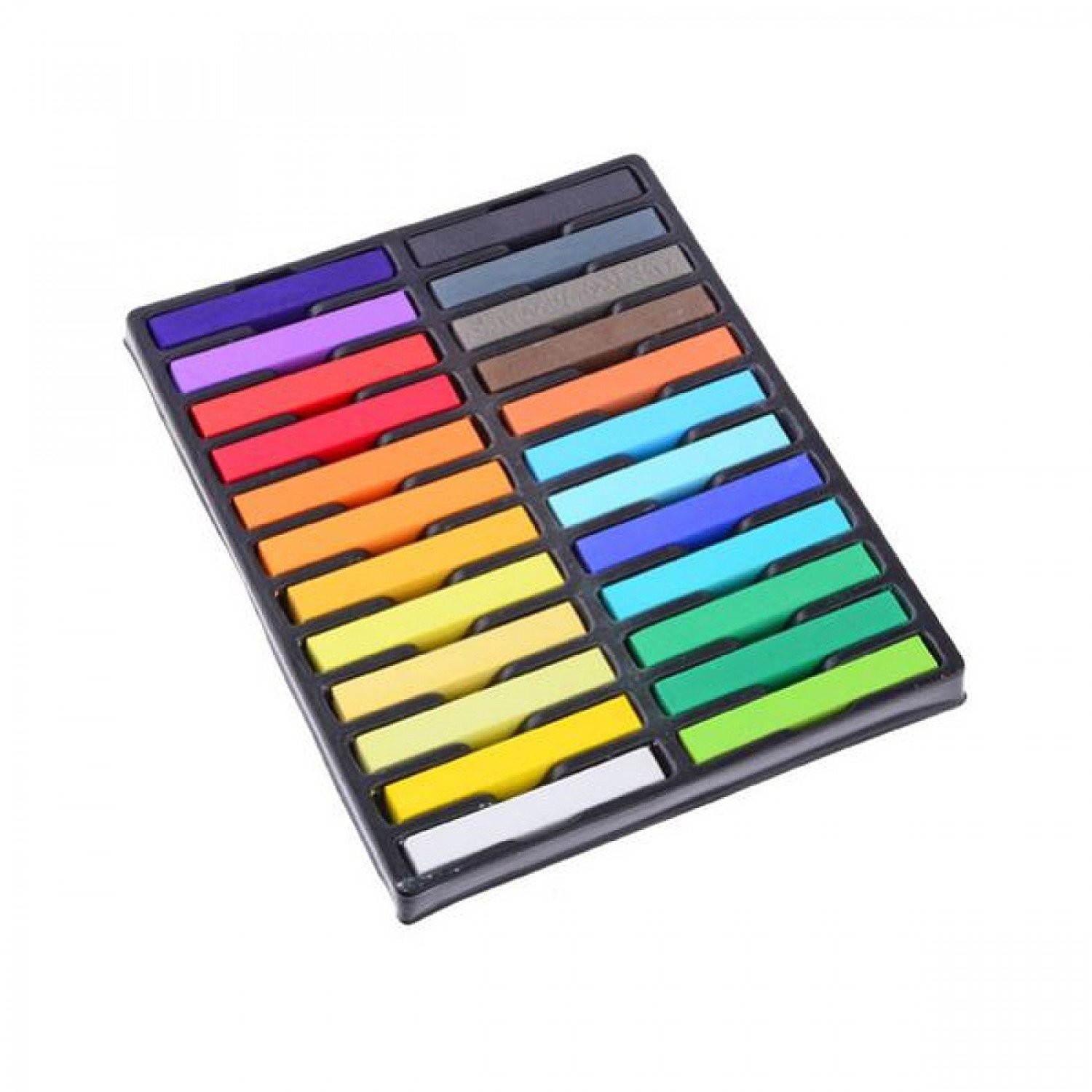 Boolavard® 24 Colors Non-Toxic Temporary Hair Chalk Kit - Washable Pastel Hair Dye for Creative Styling (Perfect for Parties, Halloween & Cosplay)