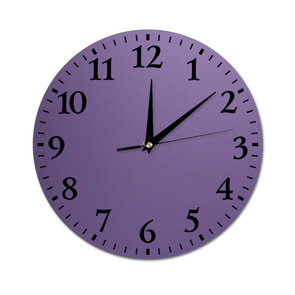 Purple Raisins Round Glass Wall Clock - Vintage Retro Hanging Clock for Kitchen, Office & Home Decor | Perfect for Farmhouse, Bedroom & Living Room Wall Decoration