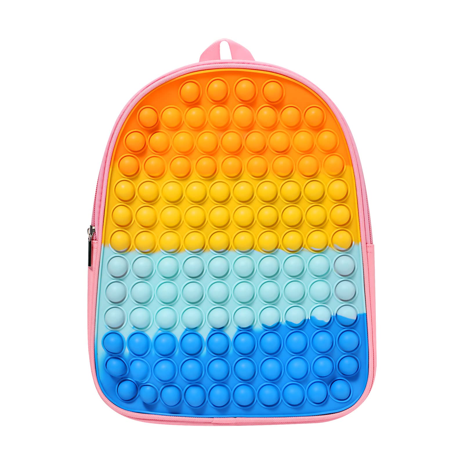 **FUFUCAILLM Fidget Pop Backpack - Stress Relief Push Bubble Shoulder Bag, Adjustable Straps School Backpack & Colorful Toy Purse for Kids & Teens - Great for Anxiety Relief, Focus & Sensory Play (D-8)**