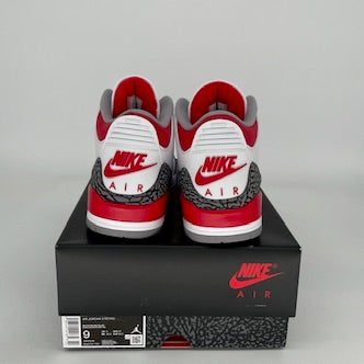 Original Air Jordan 3 Retro 'Fire Red' Men's Basketball Shoes Size 9 DN3707-160 - Perfect for Streetwear, Sneaker Collecting & Casual Wear