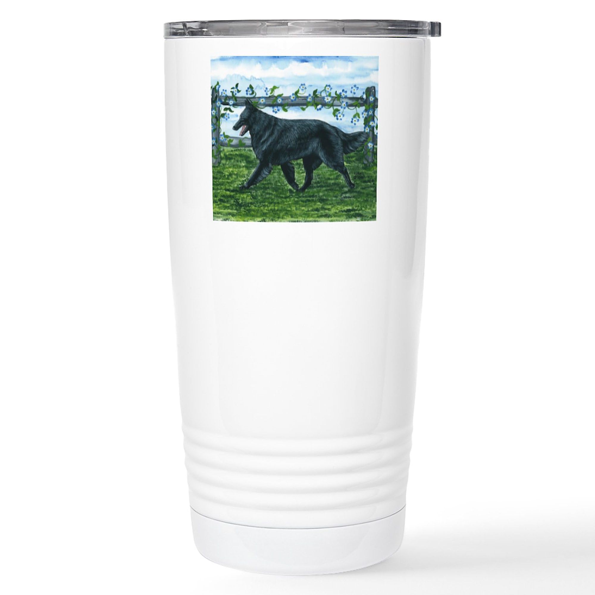 Belgian Sheepdog Patrol 20 oz Insulated Stainless Steel Travel Mug - Double Wall Vacuum Coffee Tumbler for Hot & Cold Drinks - Perfect for Office, Commuting, Camping & Outdoor Adventures