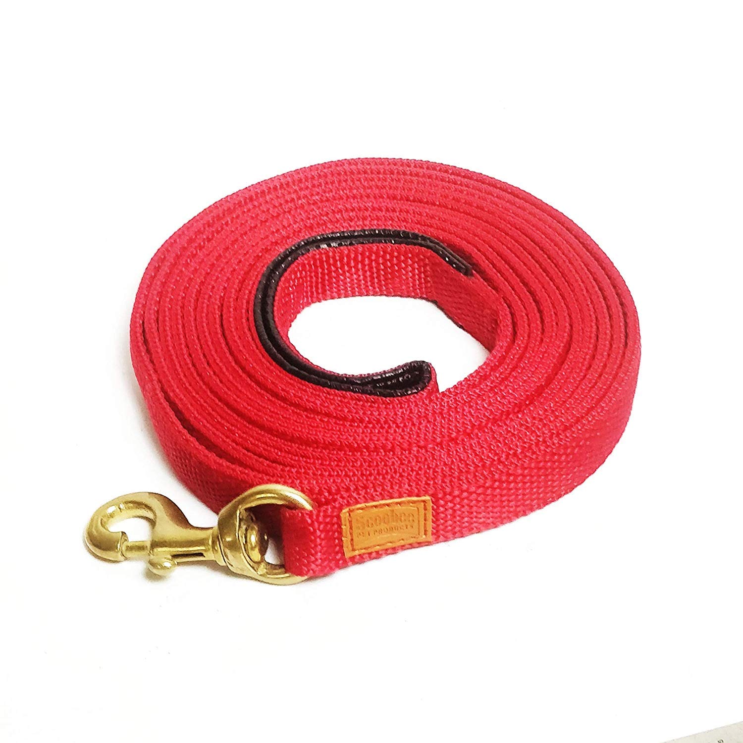 PSK PET MART 10ft Heavy Duty Nylon Dog Leash - Strong Training Leash for Large Dogs, Reflective Stitching, Durable Red Color - Perfect for Walking, Running, Hiking & Outdoor Adventures