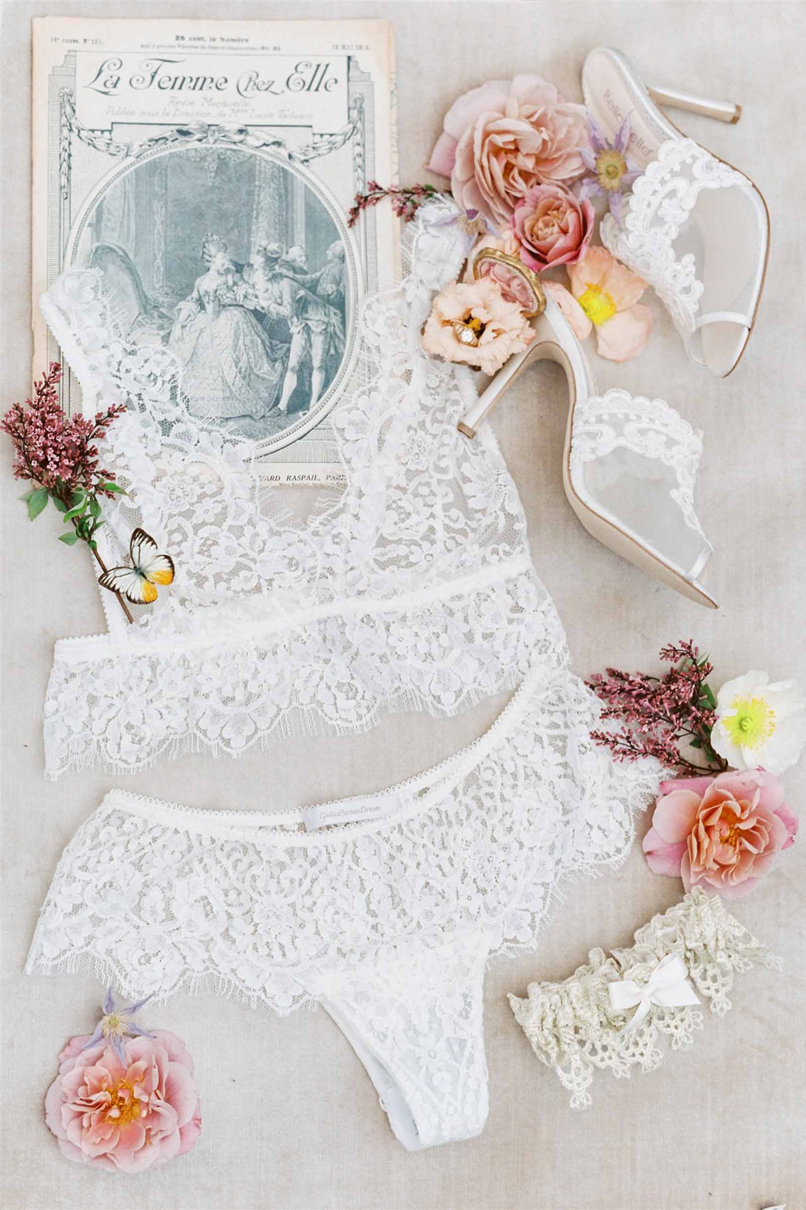 Jen French Soft Cup Lace Bra Bralette in Ivory - Comfortable Wireless Bralette for Everyday Wear, Yoga & Lounge