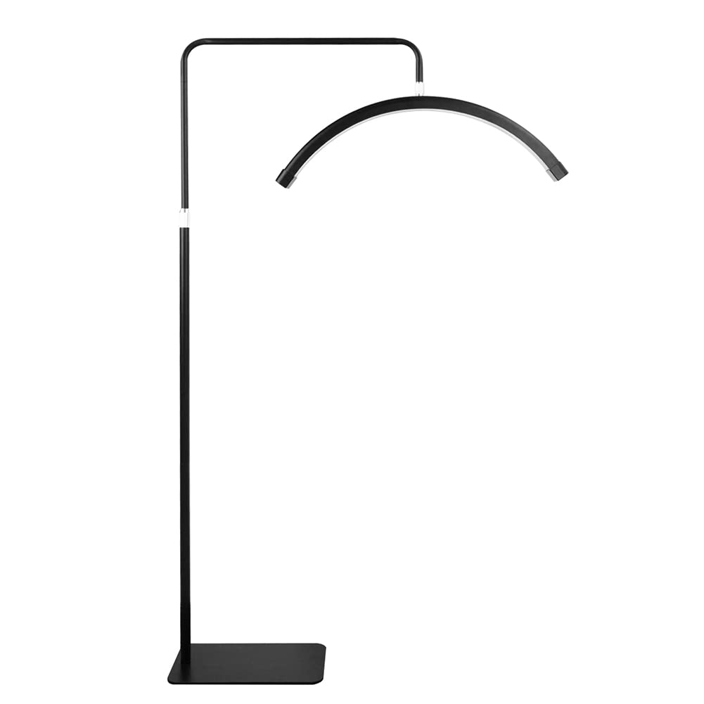 Dimmable LED Floor Lamp with 3 Color Temperatures & Adjustable Brightness - Modern Standing Light for Reading, Living Room, Bedroom, Piano & Painting - Flexible Half Moon Design for Home Office & Study Room Lighting