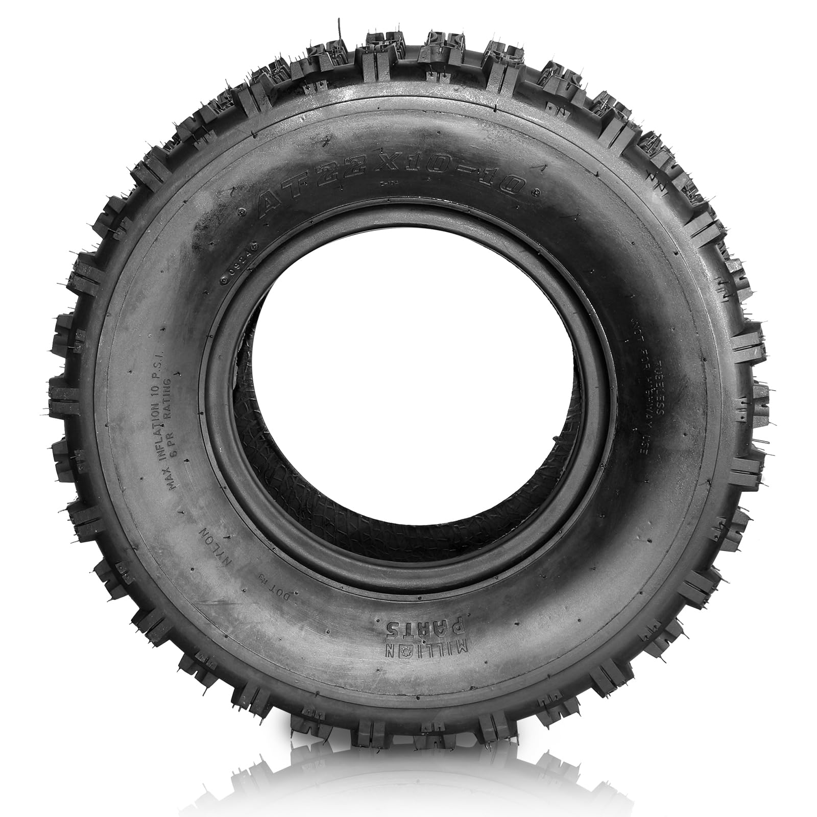 22x10-10 ATV UTV Tires - 6 Ply Tubeless All Terrain Rear Tires (Set of 2) for Sport Riding, Mud Trails & Off-Road Adventures