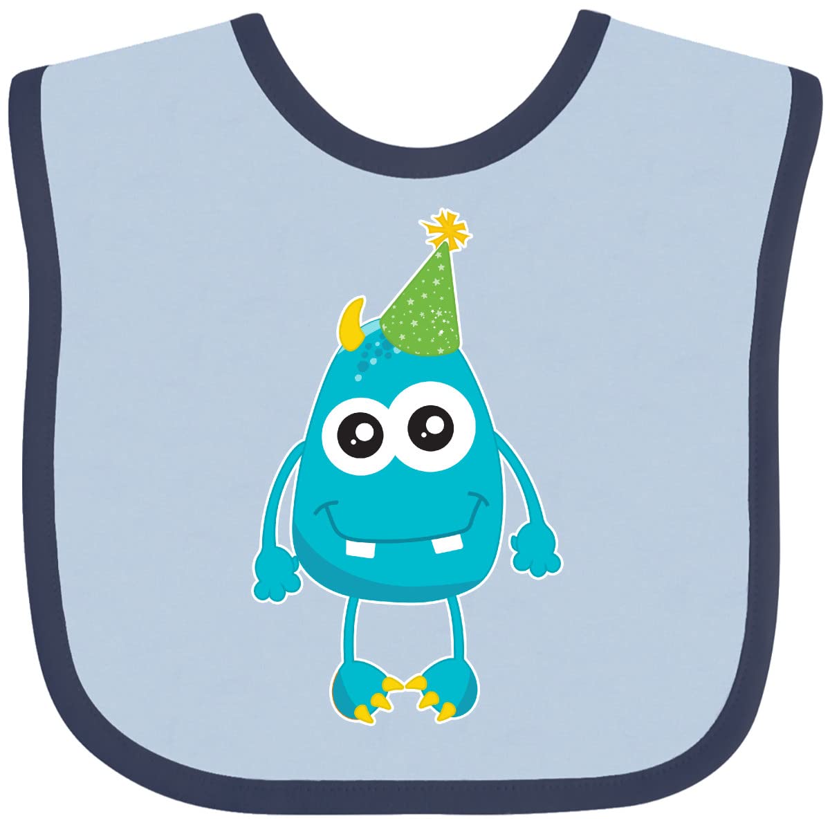 Inktastic Blue Monster Baby Bib - Adorable & Absorbent Drool Bib for Infants & Toddlers - Perfect for Feeding, Teething & Everyday Use