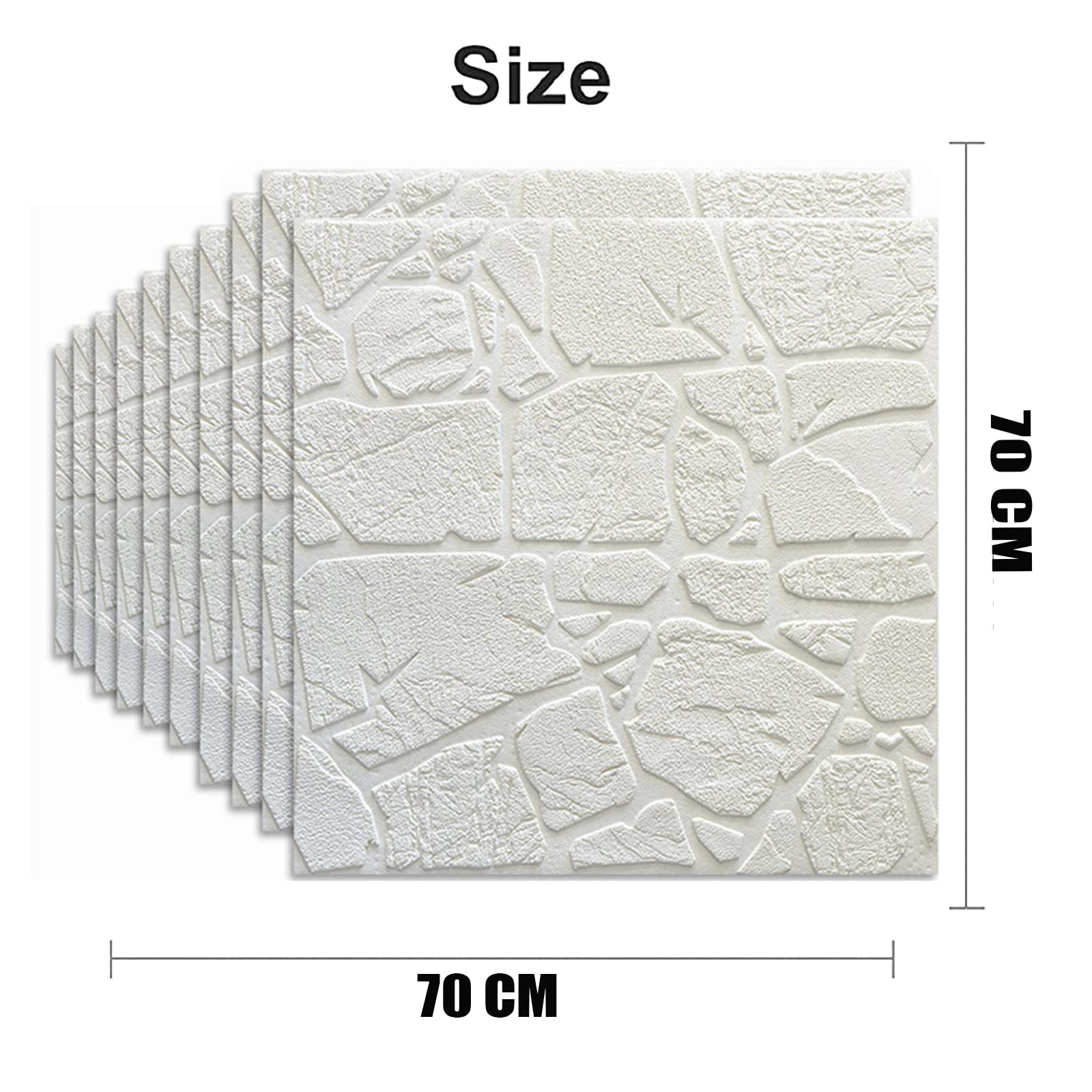 3D Foam Brick Wallpaper - Self-Adhesive 8MM Thick DIY Wall Stickers, Embossed Brick & Stone Effect Wall Panels for Living Room, Bedroom & Home Office Décor (10 or 20 Pcs) - Perfect for Accent Walls, Feature Walls & Interior Design Projects